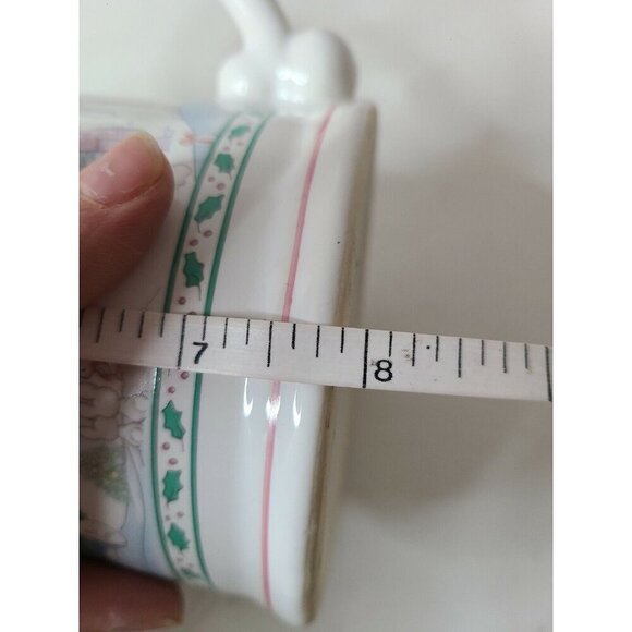 Vintage Precious Moments Enesco Christmas Tree Tea Pot  White Porcelain Holiday - Picture 10 of 10